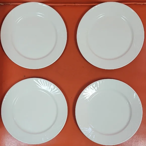 Classic Dudson White Porcelain Dinner Side Plates - Set of 4 - Picture 1 of 11